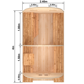 Fasssauna / Gartensauna / Banja / Viking 4,0 m mit Balkon und Vorraum